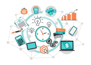 Online iş kavramı Infographic