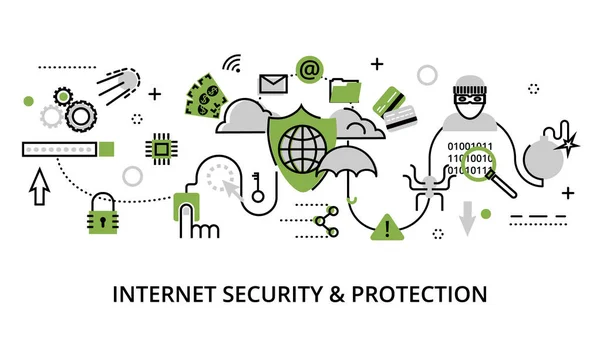 Koncept infografika internet Security — Stockový vektor