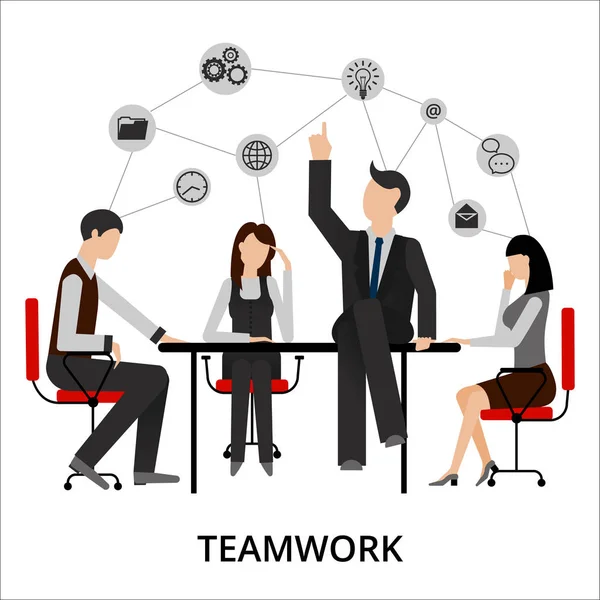 Konzept des Teamwork-Prozesses — Stockvektor