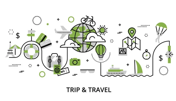 Zelení pojetí cestování po celém světě — Stockový vektor