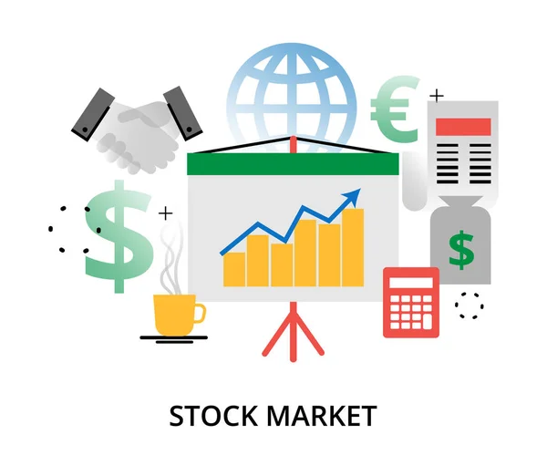 Conceito infográfico de mercado bolsista —  Vetores de Stock