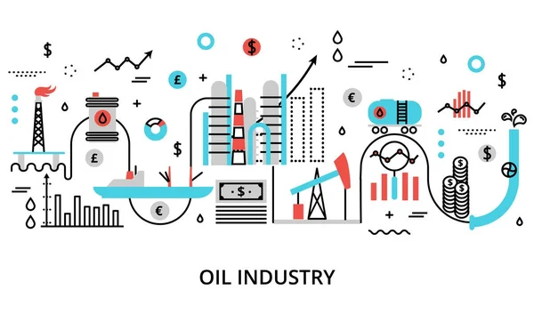 Concepto de industria petrolera — Archivo Imágenes Vectoriales