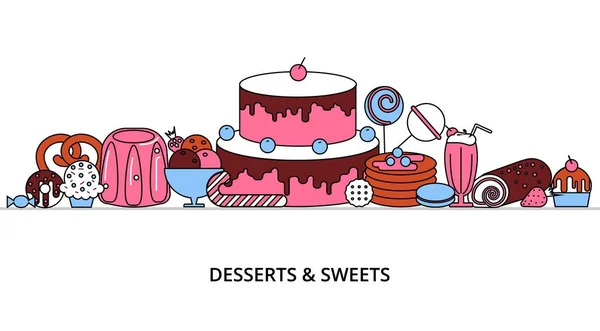 Έννοια της γλυκά επιδόρπια — Διανυσματικό Αρχείο