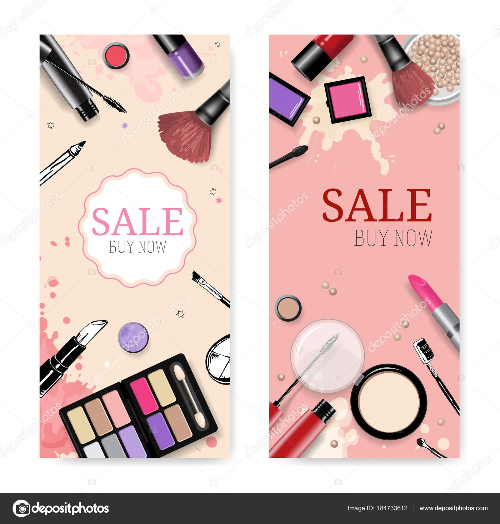 cosmetics sale banners and ads templates stock vector ads templates