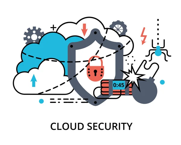 Concepto infográfico de la seguridad informática en la nube — Archivo Imágenes Vectoriales