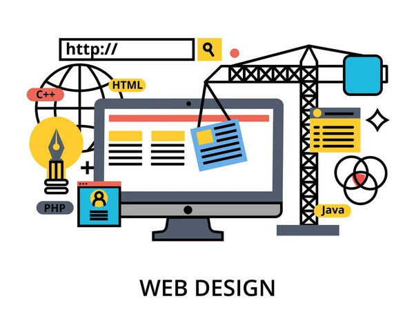 Набір стабільного процесу веб-дизайну — стоковий вектор