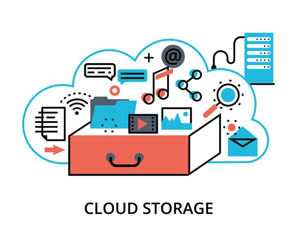 Concepto de almacenamiento cloud computing — Vector de stock