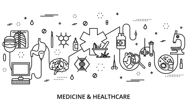 Concepto de medicina y asistencia sanitaria — Archivo Imágenes Vectoriales