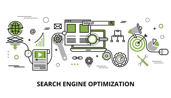 Concetto di ottimizzazione dei motori di ricerca — Vettoriale Stock
