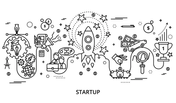 Concetto di progetto di startup per grafica e web design — Vettoriale Stock