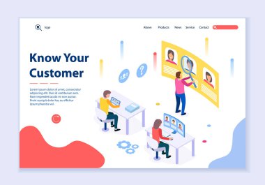 Müşteri Tanıma konseptinin yaratıcı web sitesi şablonu