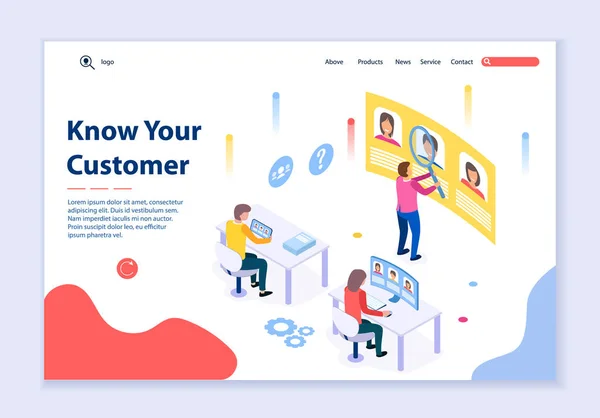 Müşteri Tanıma konseptinin yaratıcı web sitesi şablonu