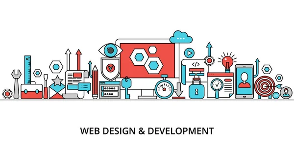Concept van webdesign en -ontwikkeling — Stockvector
