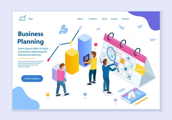 Modelo de site criativo do conceito de planejamento de negócios — Vetor de Stock