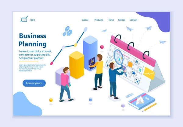 İş Planlama kavramının yaratıcı web sitesi şablonu