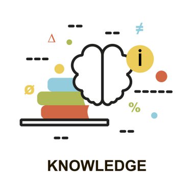 Bilgi simgesi kavramı, modern düz çizgi tasarımı, vektör illüstrasyonu, grafik ve web tasarımı için