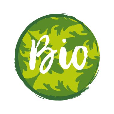 Biyolojik etiket, grafik ve web tasarımı için vektör illüstrasyonu