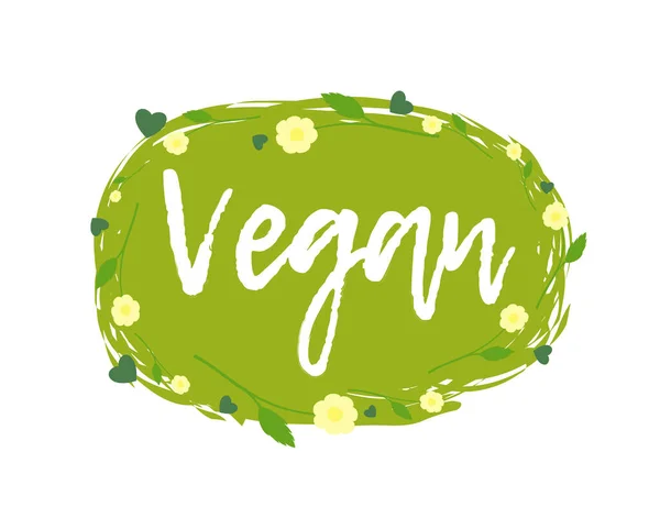 Sticker Végétalien Illustration Vectorielle Pour Graphisme Web Design — Image vectorielle