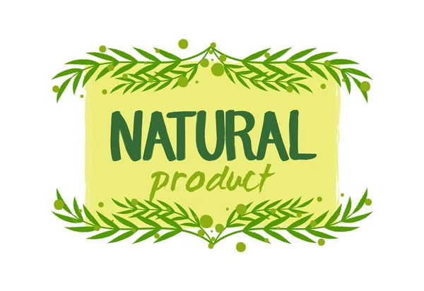 Etiqueta Produto Natural Ilustração Vetorial Para Design Gráfico Web — Vetor de Stock