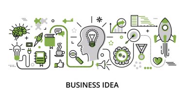 İnfografik yeşillik İş Fikri, grafik ve web tasarımı için modern düz çizgi vektör ilüstrasyonu