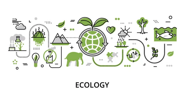 Ekoloji Problemi Için Bilgi Yeşilliği Kavramı Grafik Web Tasarımı Için — Stok Vektör
