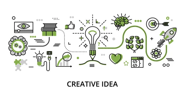 Infographic Greenery Creative Idea Concept Moderne Platte Dunne Lijn Vector — Stockvector