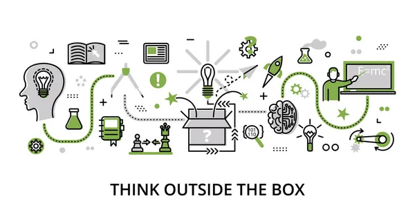 Verdure Infographique Think Box Concept Illustration Vectorielle Moderne Lignes Fines — Image vectorielle