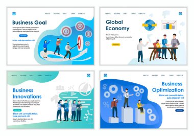 İş konseptlerinin yaratıcı web sitesi şablonu, modern düz tasarım vektör çizimi