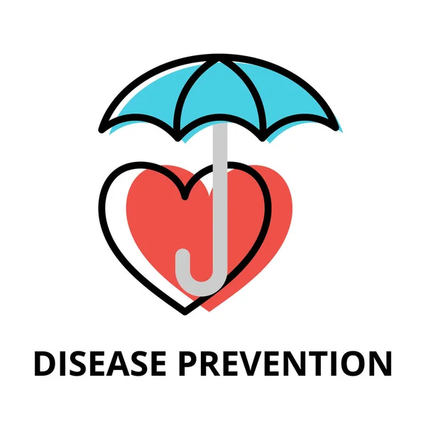Concept Disease Prevention Icon Moderna Linha Editável Plana Design Ilustração — Vetor de Stock