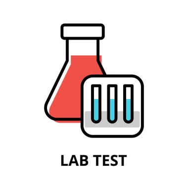 Lab Test simgesi kavramı, grafik ve web tasarımı için, modern düz düzenlenebilir çizgi tasarım vektör çizimi çizimi