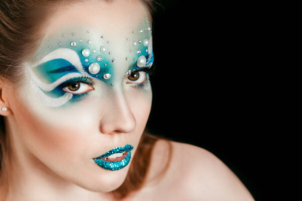 tender woman with eye face-art 