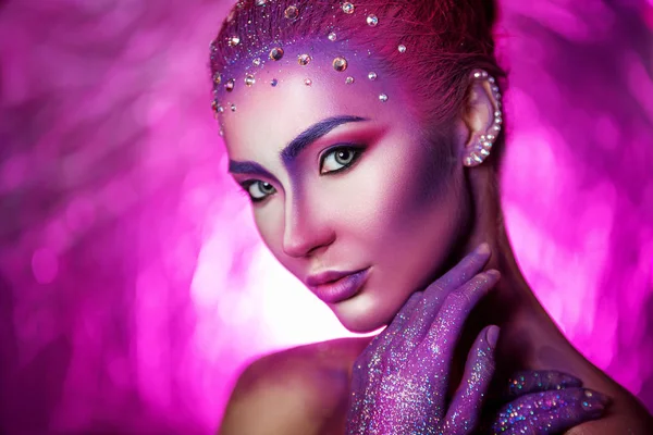 Girl with fancy makeup Stock Photo by ©alla.falkovskaya.mail.ru 147559329