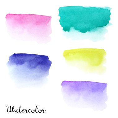 Degrade suluboya şekiller kümesi