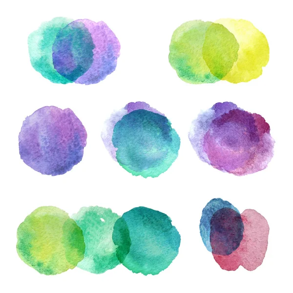 Set of hand drawn watercolor blots — Stock Photo, Image