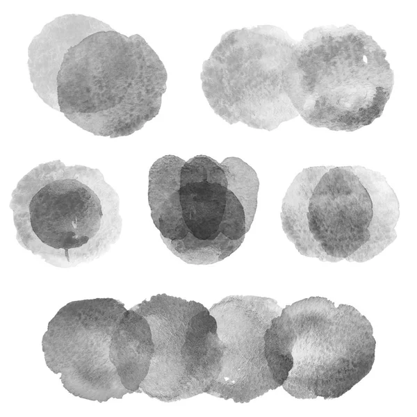 Set of hand drawn watercolor blots — Stock Photo, Image