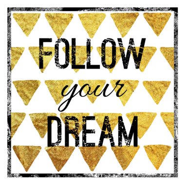 Kartpostal altın glitter ve yazıt ile