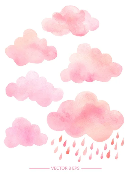 Sulu Boya bulutlar yağmur