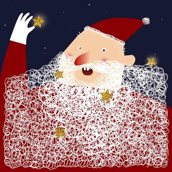 Arte vetorial com bonito desenho animado Papai Noel —  Vetores de Stock