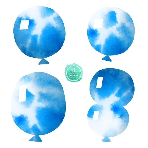 Conjunto de balões de aquarela — Vetor de Stock