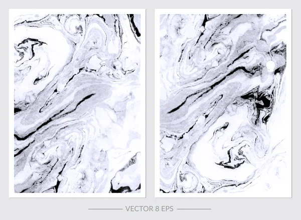 Vektör. El kümesi suluboya mermer dokular çizilmiş.