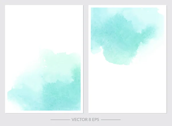 Vektör. Sulu Boya lekesi ile kartların ayarla.