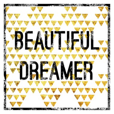 Vektör kartpostal altın glitter ve yazıt ile