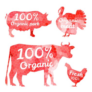 Bir grup çiftlik hayvanı. 