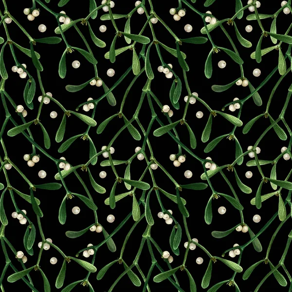 Botanik Suluboya Deseni Siyah Arka Planda Izole Edilmiş Tasarım Tekstil — Stok fotoğraf