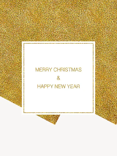 Saudação Cartão Natal Abstrato Com Textura Dourada Glitter Isolado Fundo — Fotografia de Stock