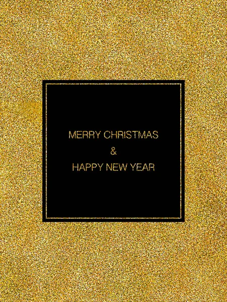 Greeting Abstract Christmas Card Gold Glitter Texture Isolated Black Background — Stock Photo, Image