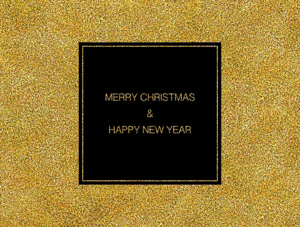 Greeting Abstract Christmas Card Gold Glitter Texture Isolated Black Background — Stock Photo, Image