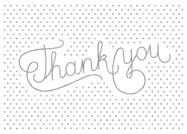Greeting Thank You Retro Card Hand Drawn Inscription Isolated Black — Stock Photo, Image