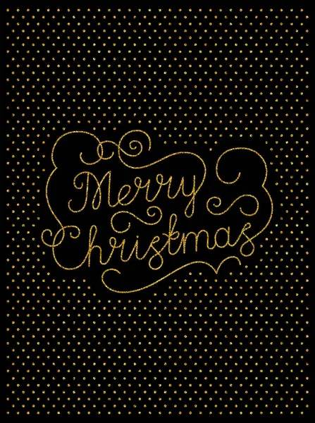 Greeting Christmas Retro Card Hand Drawn Inscription Isolated Black Background — Stock Photo, Image