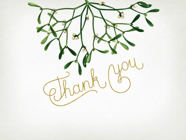 Greeting Christmas Card Mistletoe Isolated White Background Watercolor Postcard Mistletoe — Stock Photo, Image